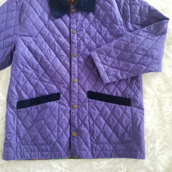SOLD FoxRun Womens Jacket Small Purple Quilted Corduroy Collar Snap Front Pocket - Picture 4 of 10